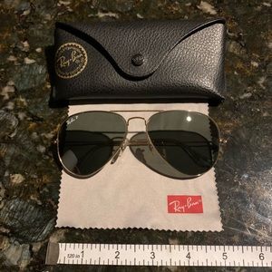 Ray ban aviator classic polarized w/ case & cloth